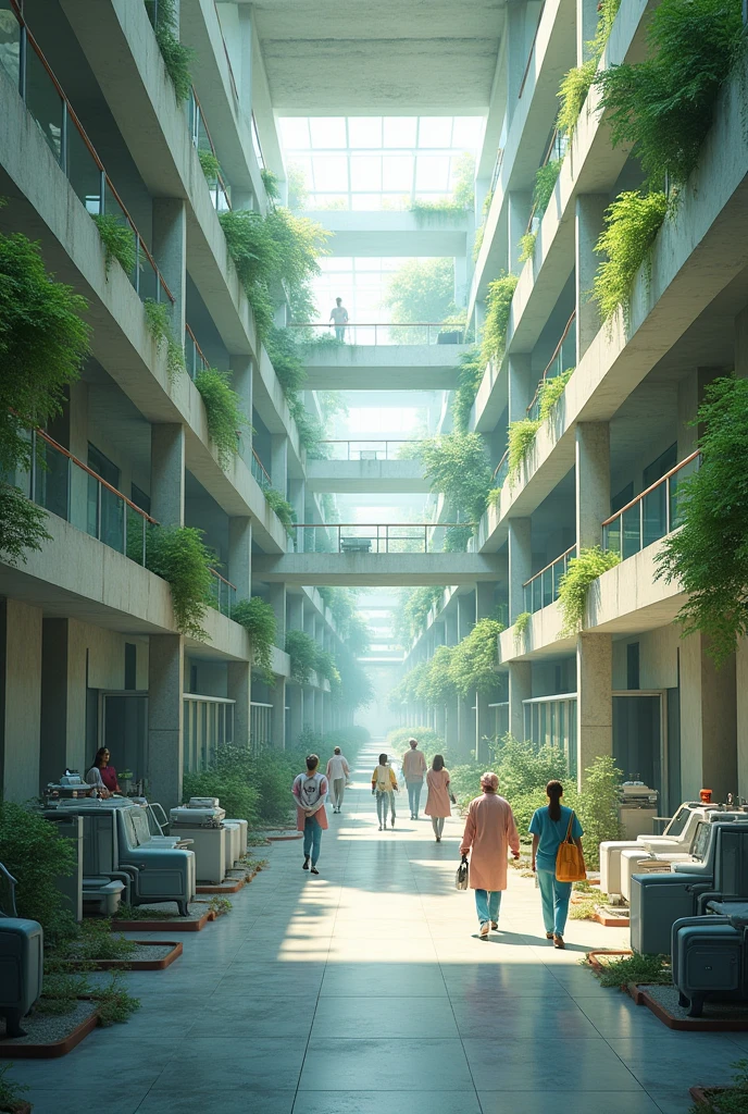 hospital, construction, interior, green, machines, furniture