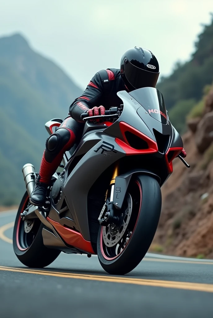 Super bike with rider
