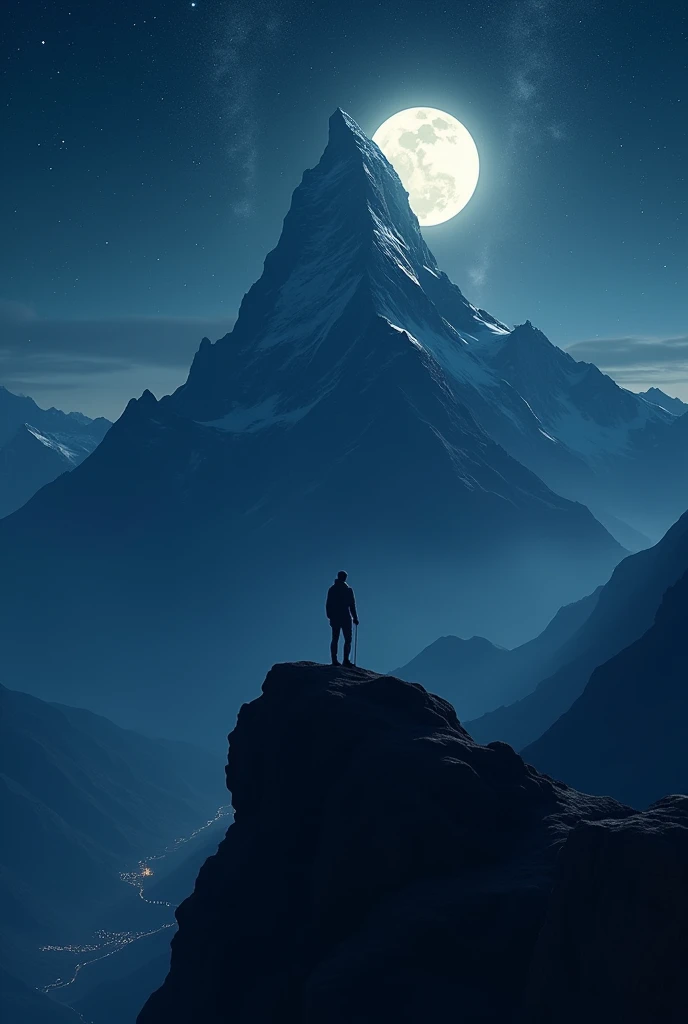 Mountain you which night on the top