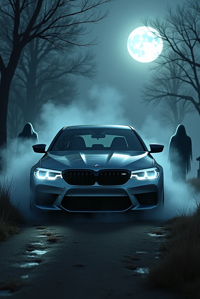 Bmw m5 competition in Halloween night with ghost 