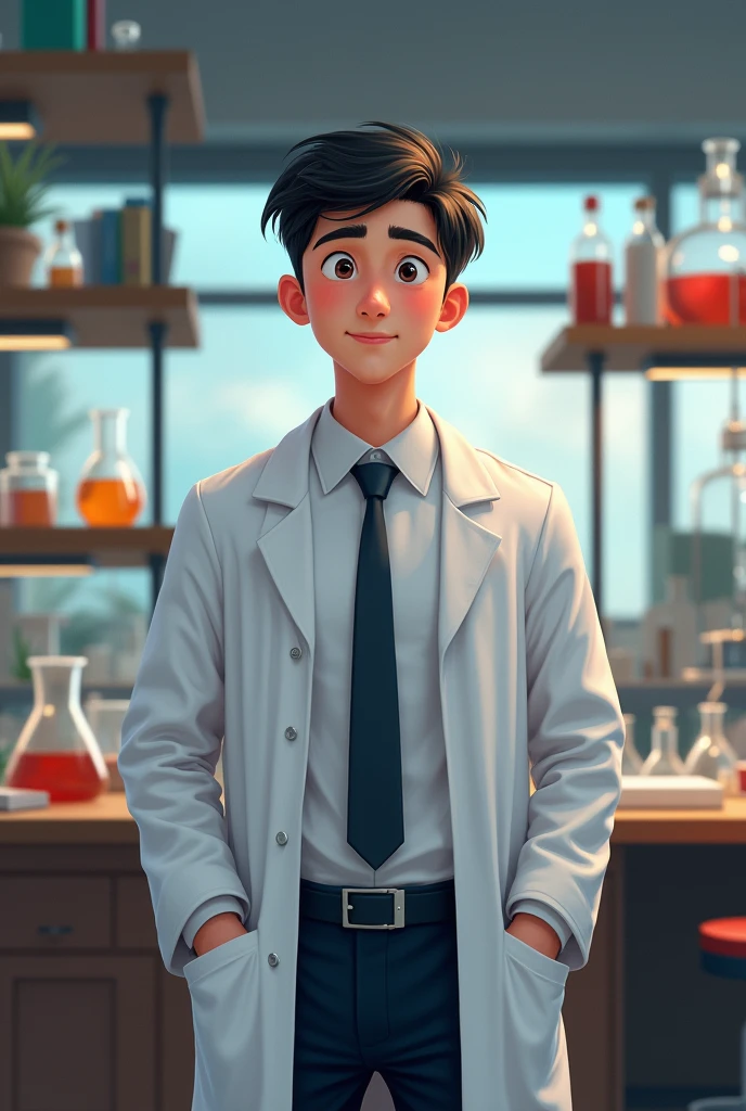 A Thai man is wearing a university uniform. And put it on too.
Lab coat and curiosity