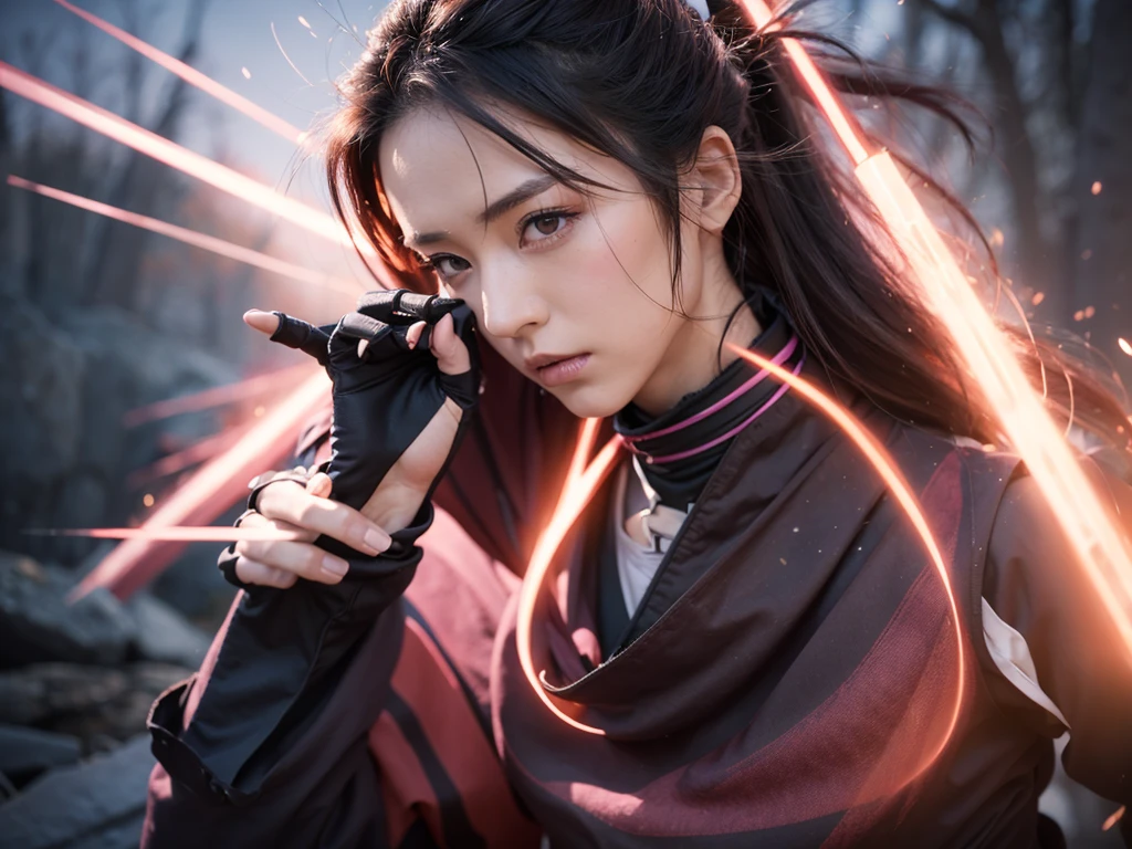 kunoichi clad in aura
