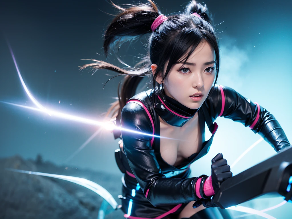 kunoichi clad in aura