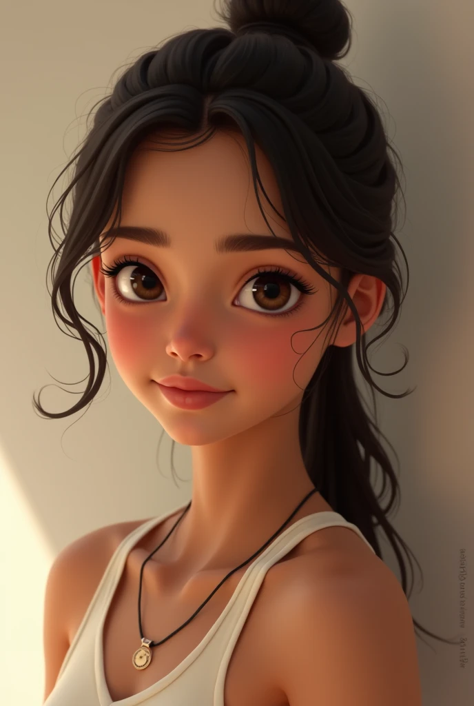 A 2 light brown indian girl, who is perfectly fit and wearing normal dress, she is so cute and beautiful
