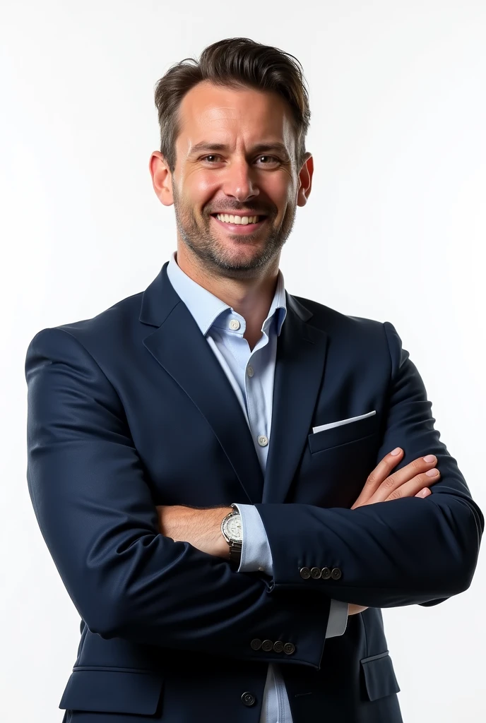 2 1 man wearing blazer posing for LinkedIn profile in white background