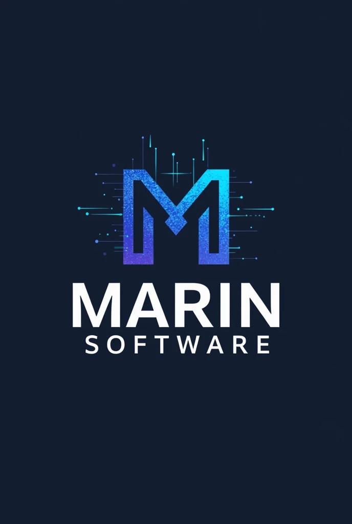 Make a Logo of a company named "Marin Software" with major illustration in "M" and then name with it. Also add the data transfer lines along with it.
Generate different ideas of logos
