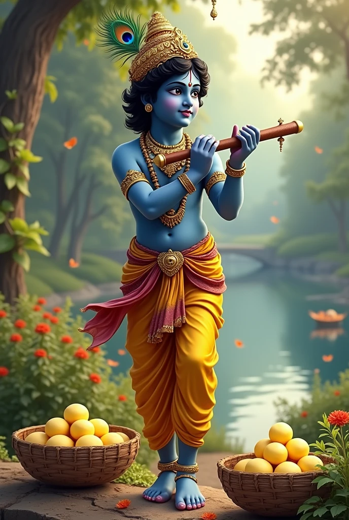 God Krishna with bashuari makhan