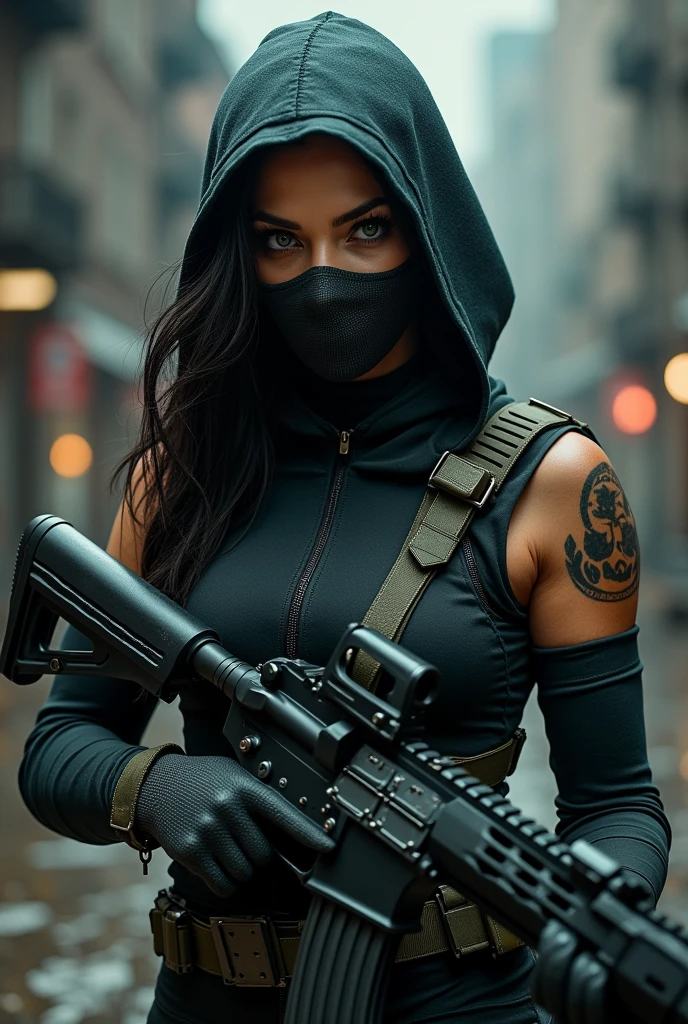 Aria Blaze as Slade Wilson arrowverse manu bennet female with a gun