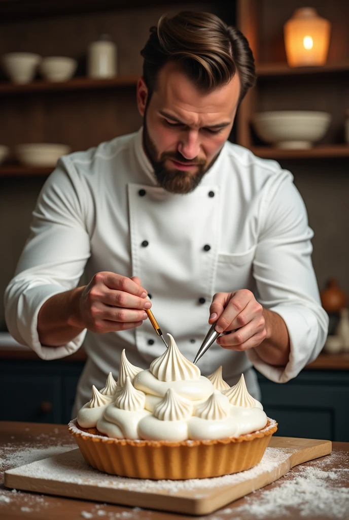 Pastry chef Handsome Snow Meringue Pie