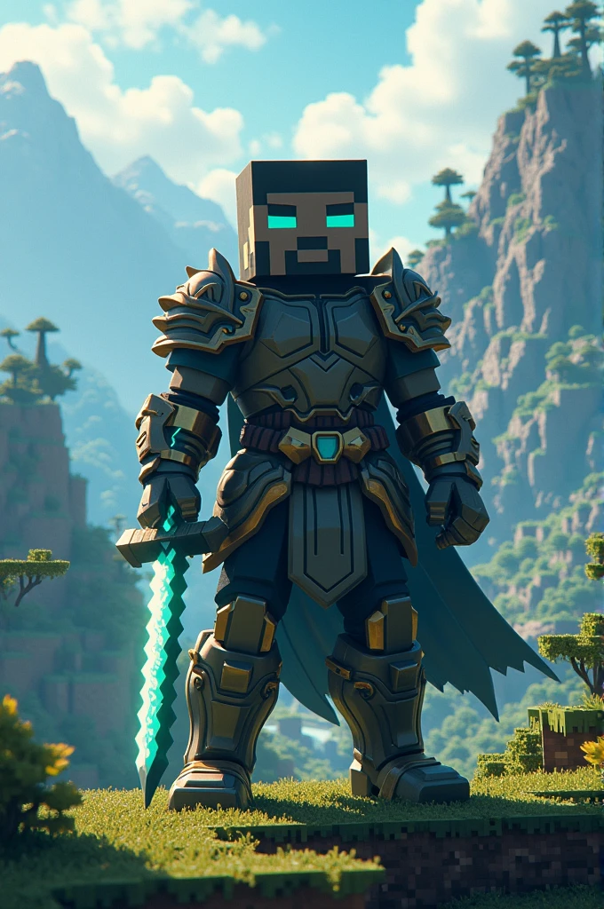 Create an image focused on a character named minecraft blade 