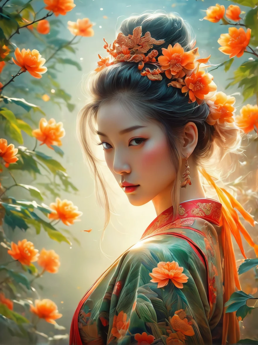 Beautiful Chinese girl，sketch，Minimalism，pencil drawing，Clear lines，(Double Exposure:1.4)，Exquisite decoration，Kuindzhi，(Upper thigh shot:1.3)，Full body shot，Low angle shot，(Tattoo:1.3)，Tyndall effect，Soft Focus，4K，hdr， [hdr：0.9]，Acid Graphics，Plant 1girl，Fantasy Artwork，[Detailed and attractive face：0.33]，[Coat Dress：0.15]，[K-pop：0.417]，masterpiece，(波尔卡Tattoo:1.4)，(Translucent luminous body:1.5)，Minimalism设计，Silhouette outline and beauty woman and glowing，Shadow World，错综复杂的艺术品masterpiece，(Suspenders:0.6)