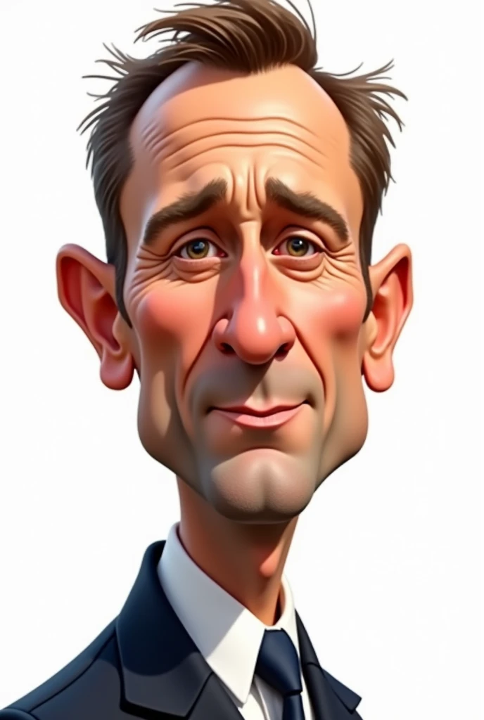 a long shot of Daniel Craig's face caricatured, 2d, white background