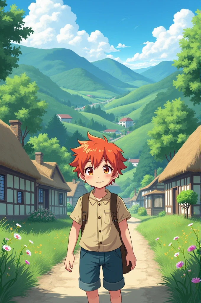 Anime village boy 16:9