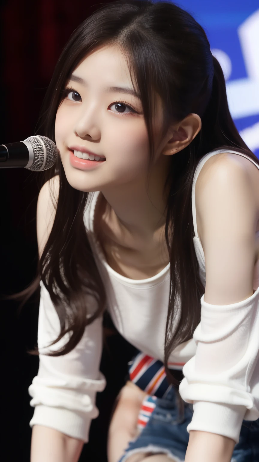 best quality, high resolution, 1 girl,Loose ,Lying on the Stage,