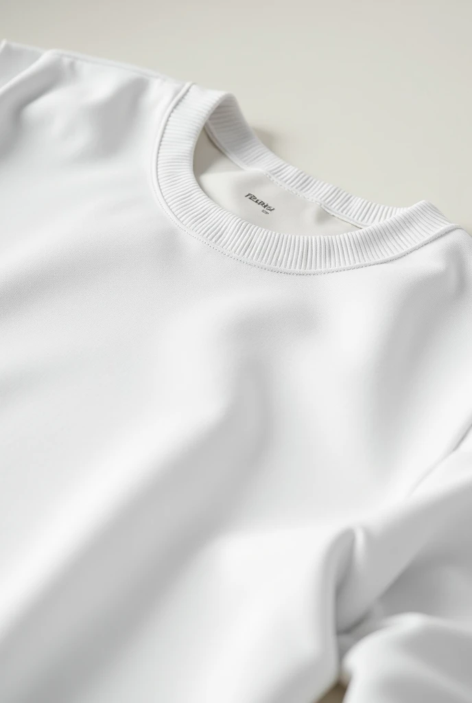 I want a white cotton men's sweatshirt garment closer so that the material can be seen