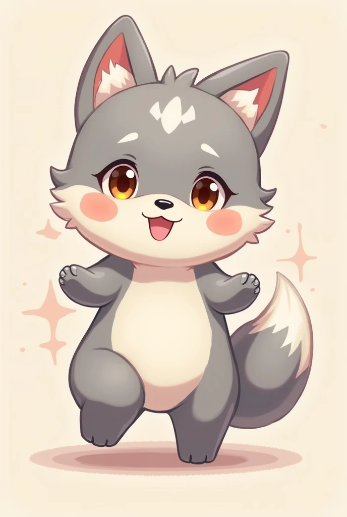 Kemono furry anthro grey wolf cute