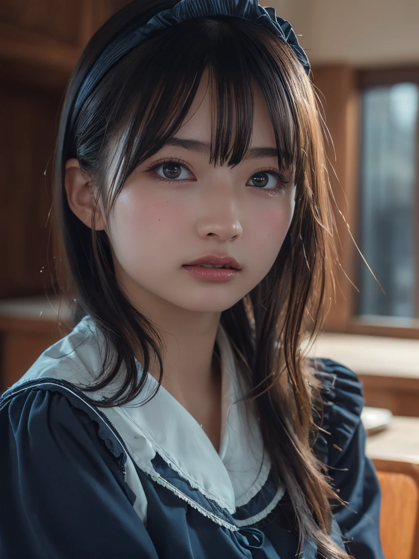 Highest quality,Tabletop,High resolution,Beautiful Eyes,Detailed Background,[Backlight],(Facial lighting),[close:0.8],(8k、RAW Photos、Highest quality、masterpiece:1.2)、(Realistic、maid