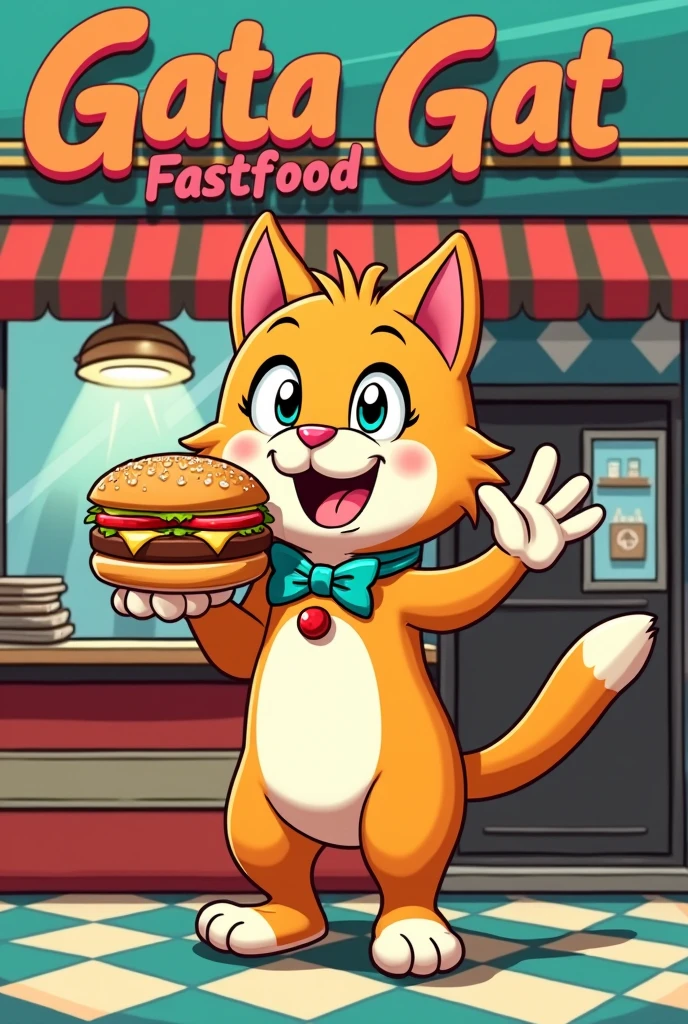 I have a fast food corner that's name is Gata gat fastfood please generate an logo for my fast food corner 
