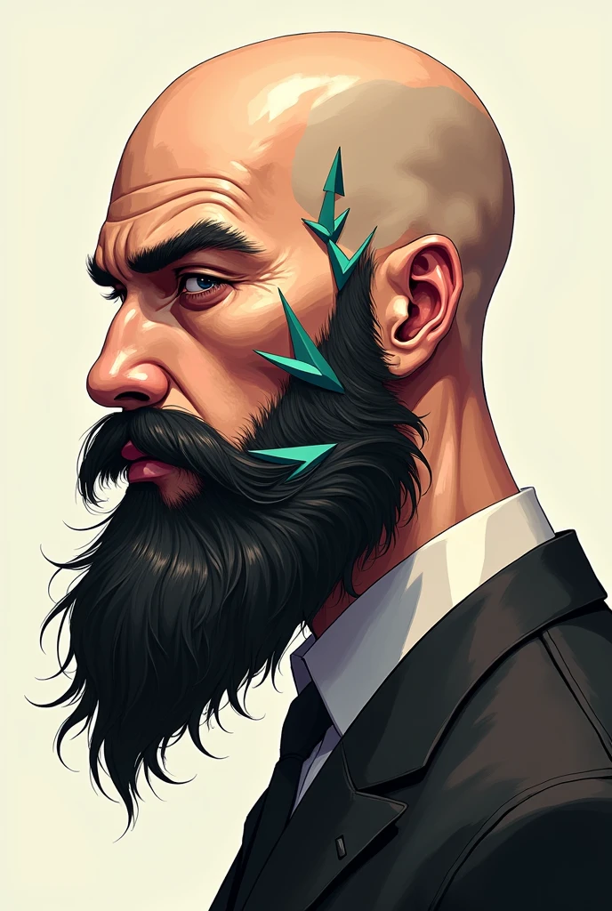 Bald man with anime beard