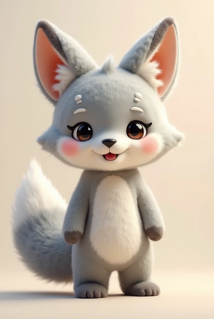 Cute Kemono grey fox fursuit