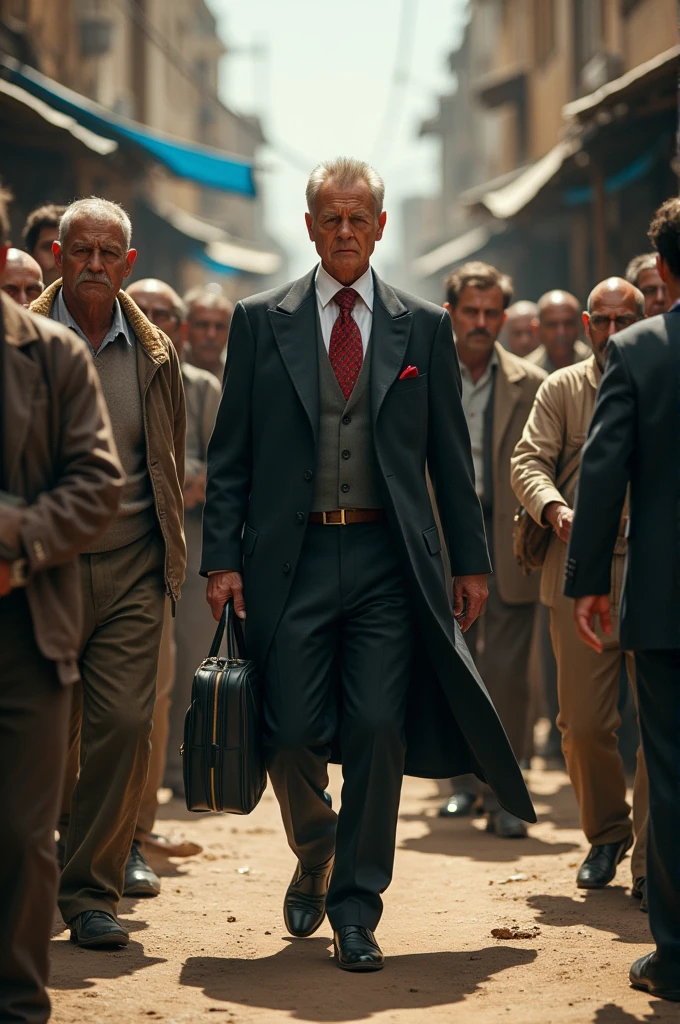 Rich man among poor people