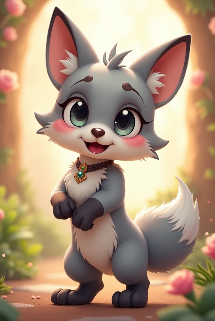 Cute Kemono grey fox fursuit furry