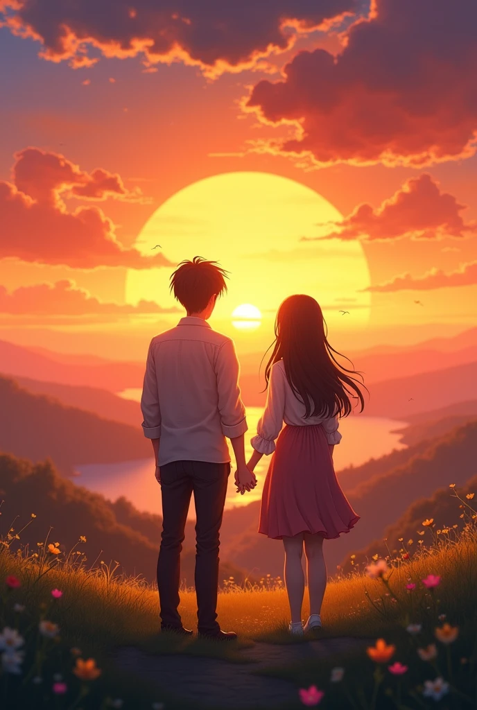 Couple watching Sunset