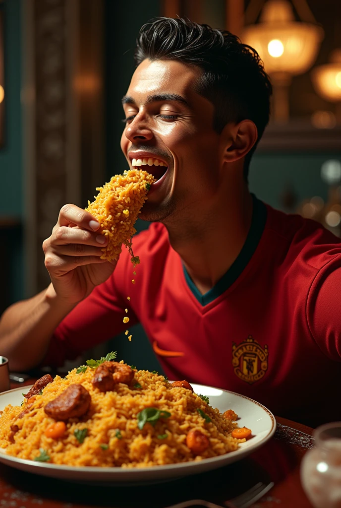 ronaldo eating biriyani