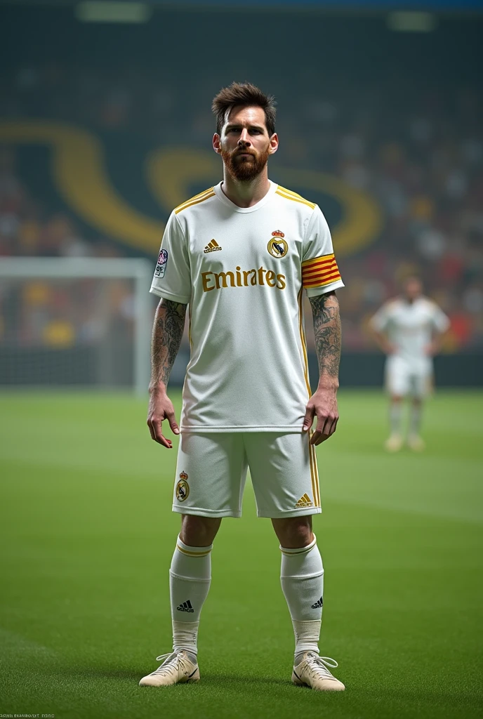 Messi is wearing real Madrid jurcy