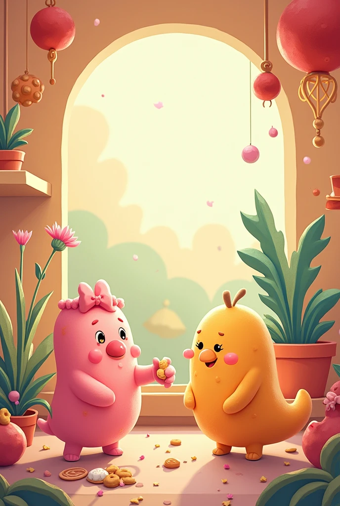 Chromatins and chromosomes as the recipe for my restaurant in cartoon cute soft style