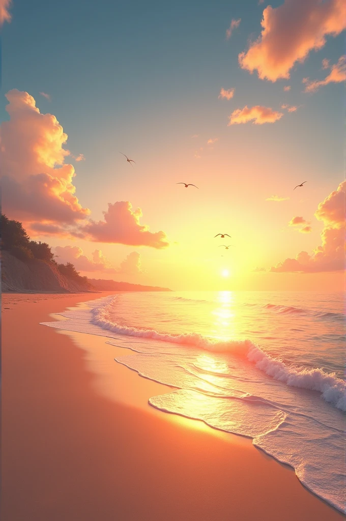 Sunset view on the beach