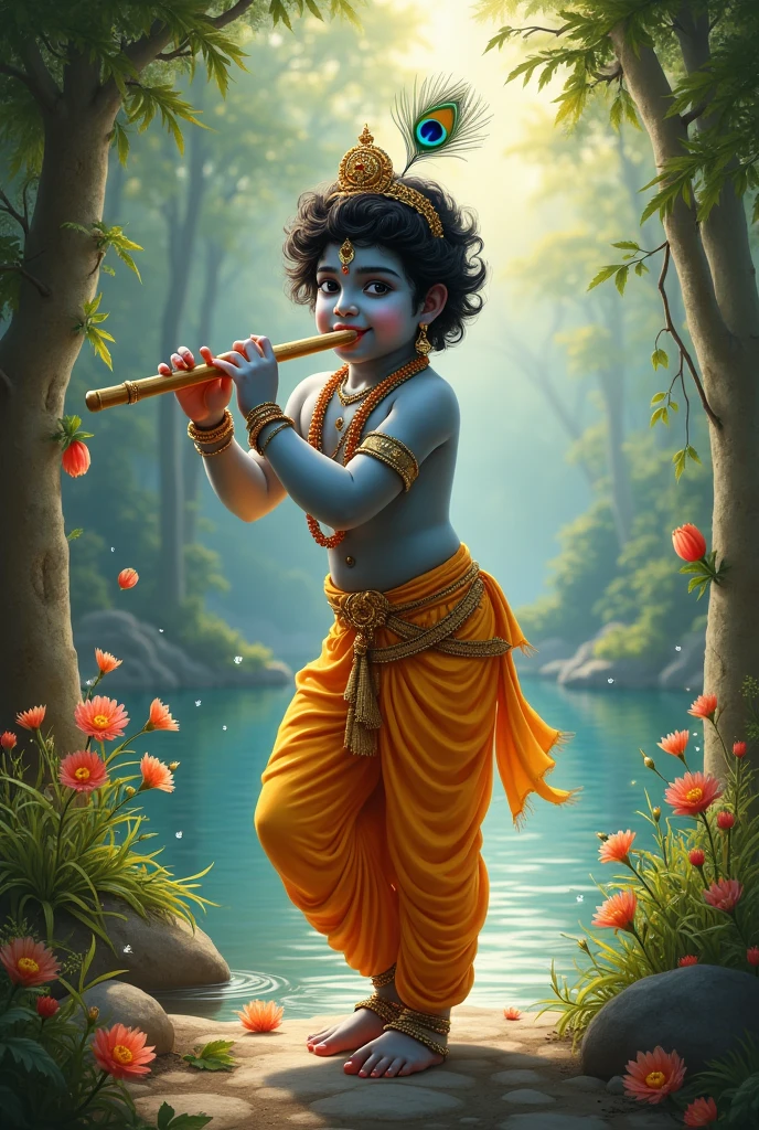 Shri krishna Playing flute 