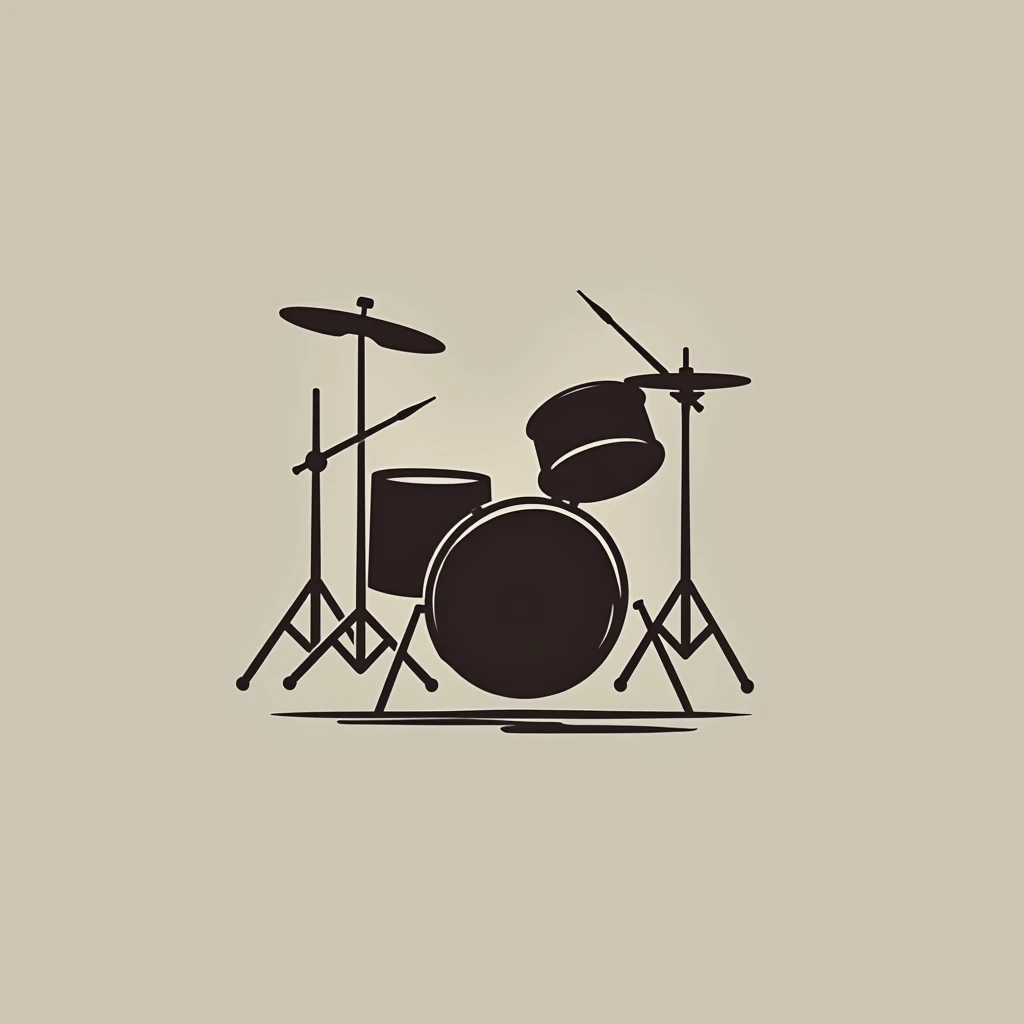 Based on the Facini drummer、Create a simple logo with a drum motif。