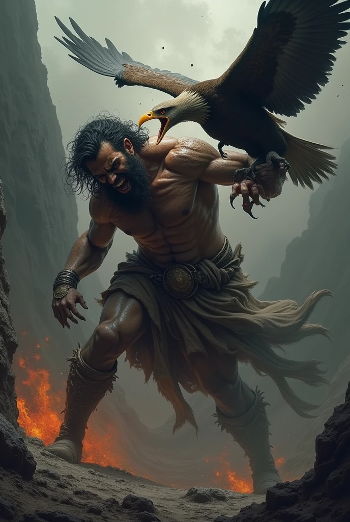 condemned to eternal torture, the titan had his liver devoured daily by an eagle, only to regenerate and be devoured again. This relentless punishment is one of the greatest symbols of suffering in Greek mythology.."