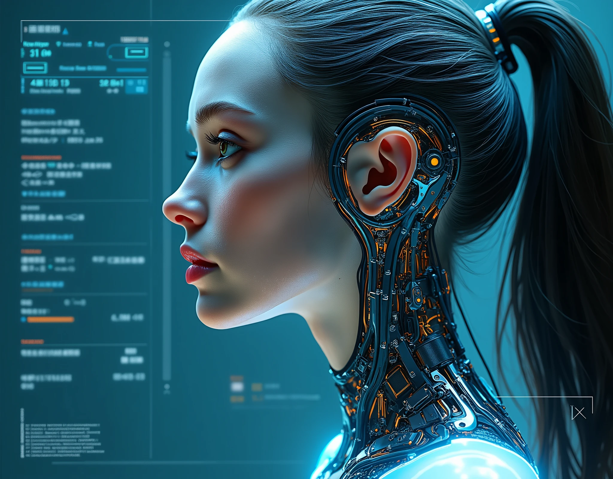 (masterpiece:1.2,Exceptional Quality,mirror-like,Cinematic Experience,Photorealistic:2.0,RAW Photos:2.0,Super detailed),8k,wallpaper,,(Holographic representation:2.0),(Hard Edge:2.0),(Beautiful woman:2.0),Female Cyborg,(Female Cyborgの設計図:2.0),(Draw the front and back views:2.0),(Avant-garde design:2.0),(Drawing detailed blueprints:2.0),(Numerous notes about the settings:2.0),(Beautiful Face,Beautiful Eyes,Beautiful Hair)