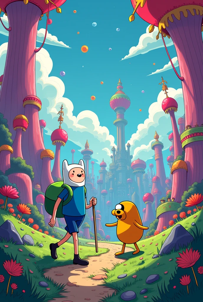 Make a book cover design named Adventure time
