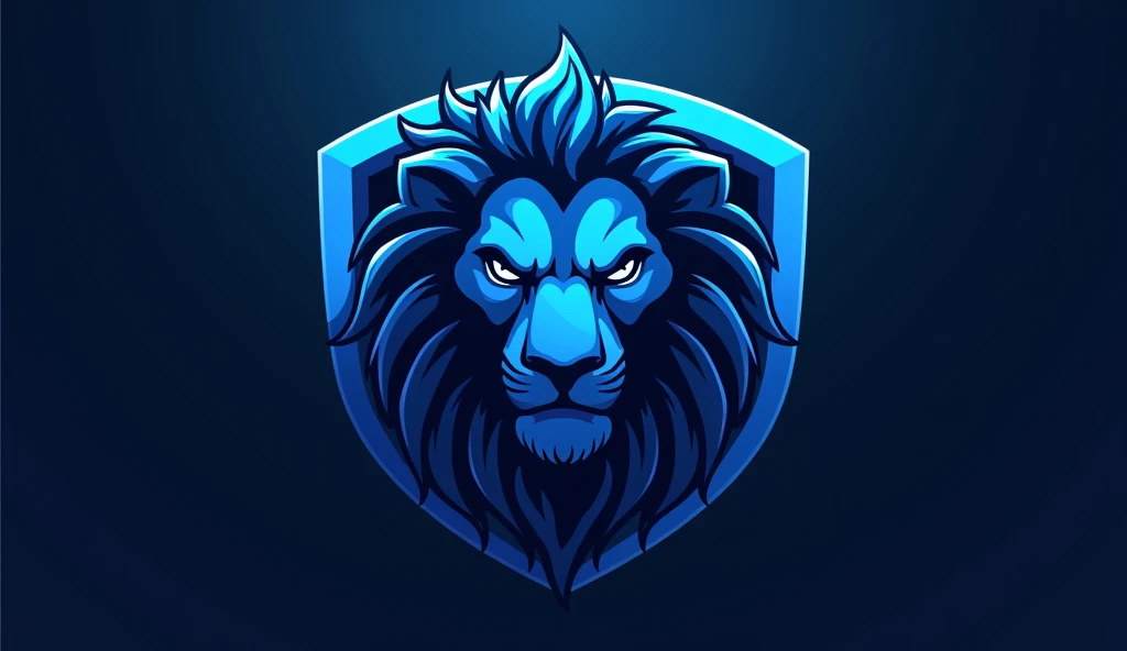 Make a lion face gaming YouTube channel logo in blue lion style