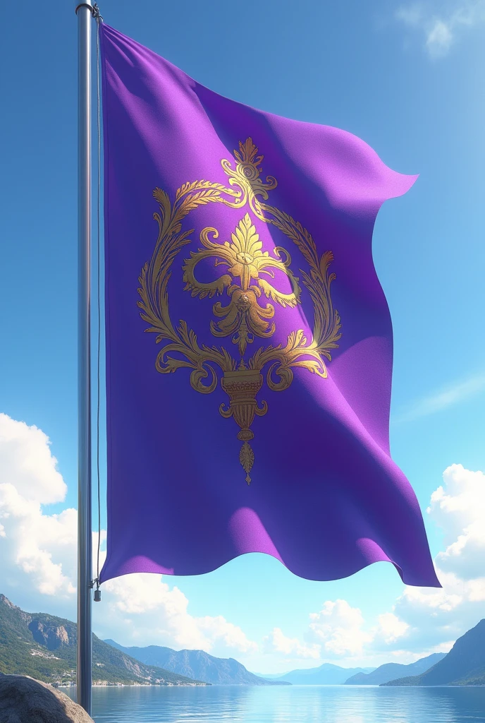 purple flag with design