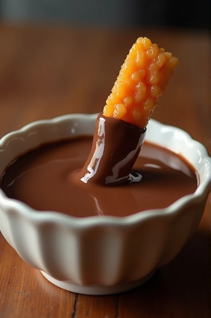 Human dick in chocolate dip