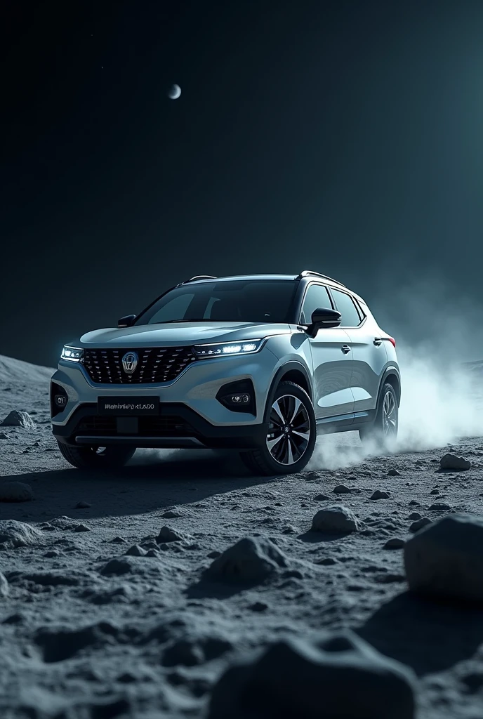 A car xuv300 running in moon