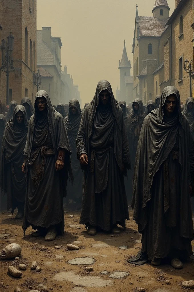 people of 1347 with the black plague