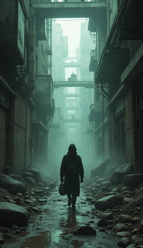 \in a dystopian future, humanity is forced to live in underground cities due to extreme pollution on the surface. Descreva a vida cotidiana de um habitante dessas cidades, suas lutas, hopes and the mysteries that surround the world above them.\