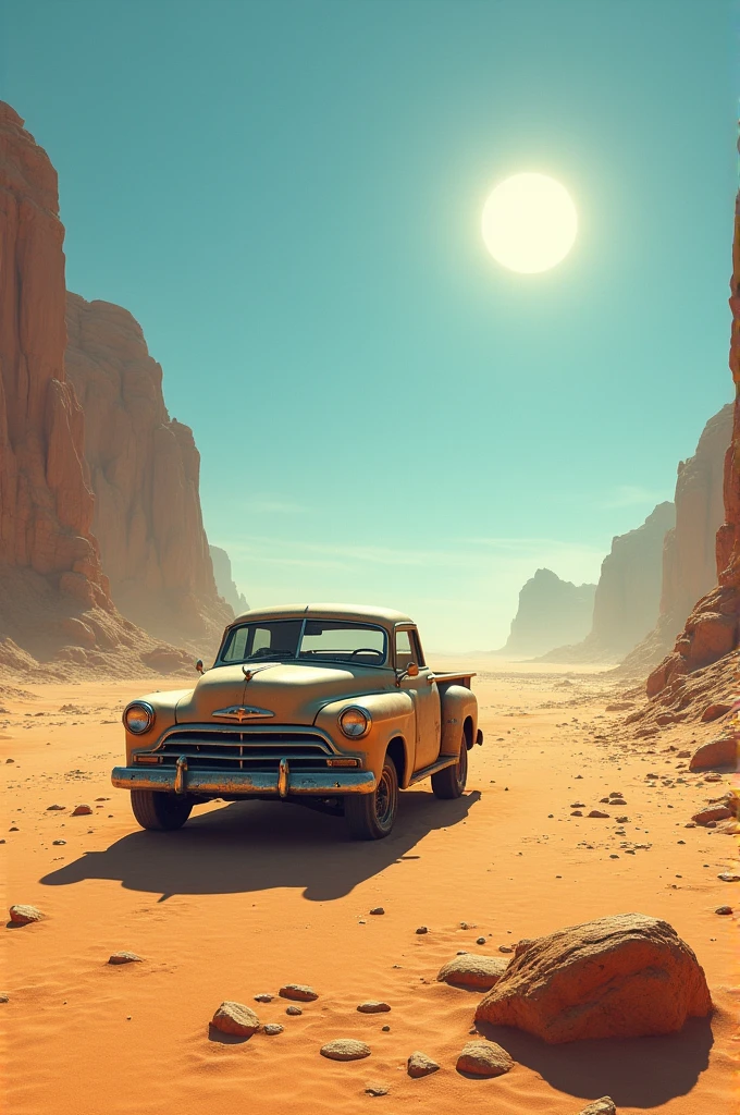 I want a background of desert with the car