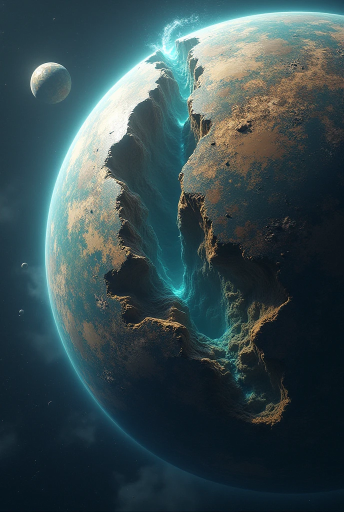 planet that separates into 3 parts