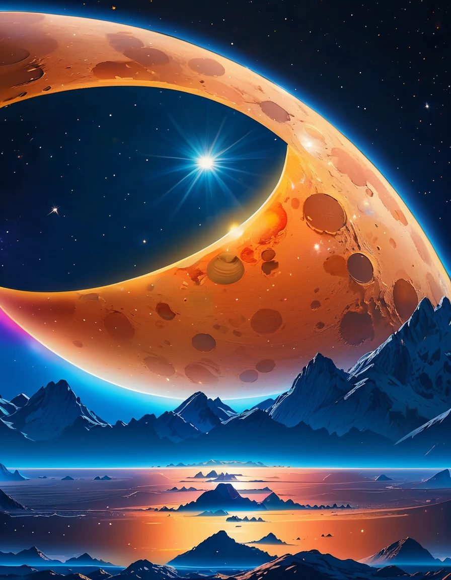 masterpiece Telephoto Shot of the moon, transparent color transparent color vinyl, ((prismatic shapes)), holographic, chromatic aberration, 8k, ultra detailed, ((masterpiece)), (best quality), detailed, realistic, 8k, 4k, UHD, high quality, lifelike, precise, vibrant, absurdres