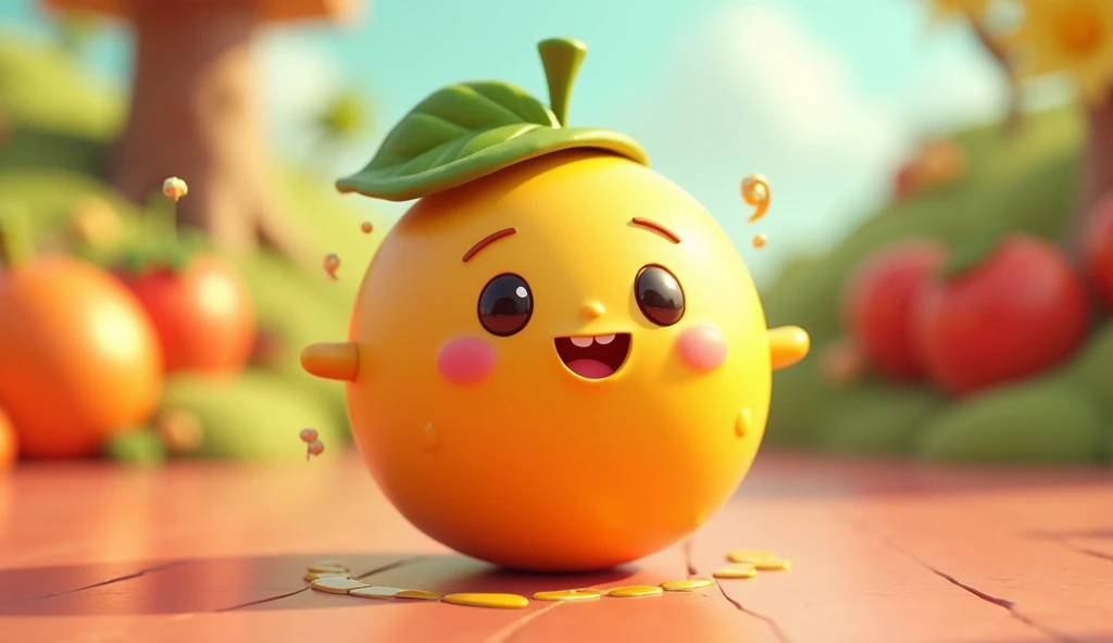 A cute fruit character 3D cartoon