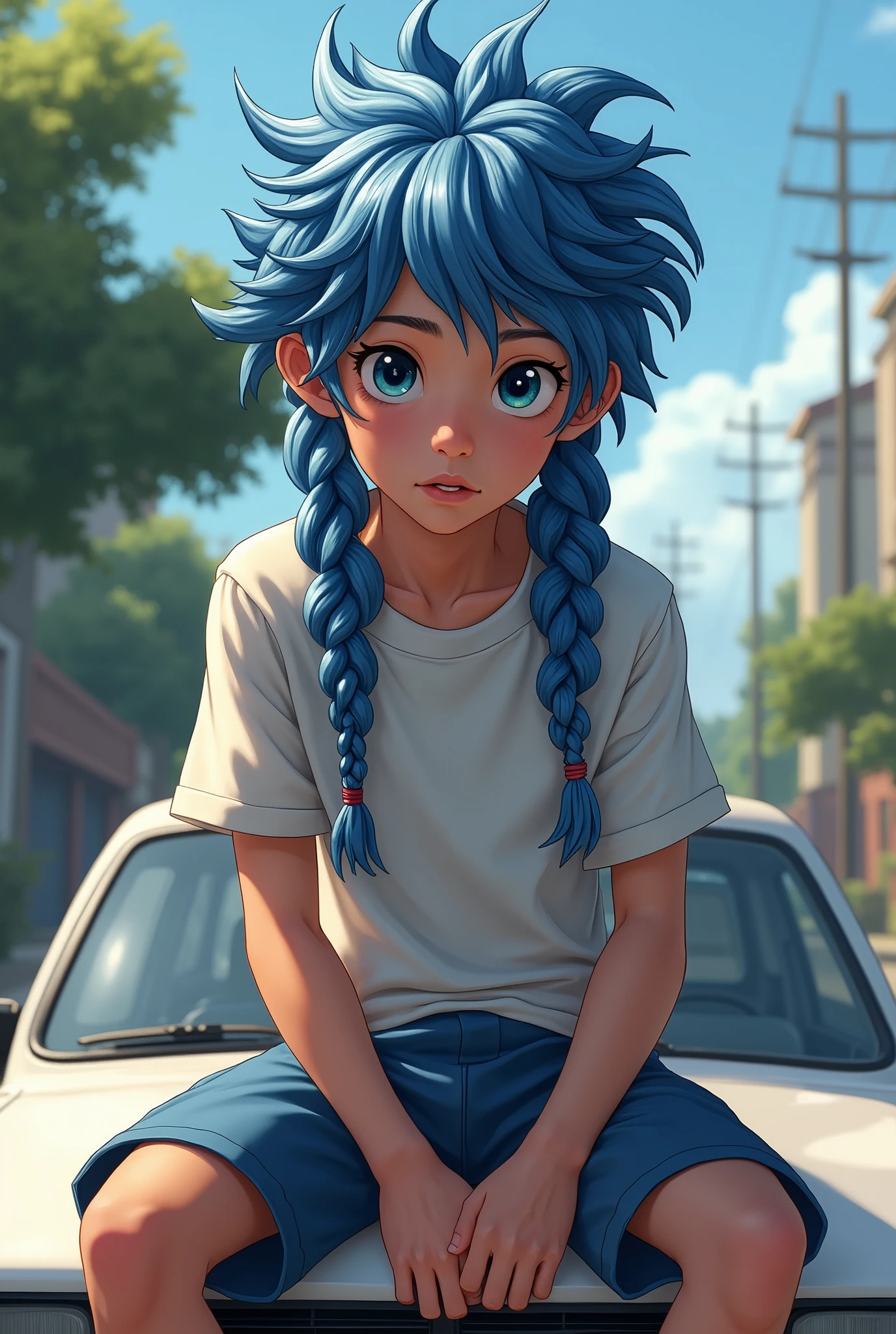 There was a white teenager who had many blue and white braids, everyone called him Apollo, That's right, you didn't read it wrong my friend.. Apollo as the constellation of Apollo the constellation
brightest in the solar system he was on a car hood