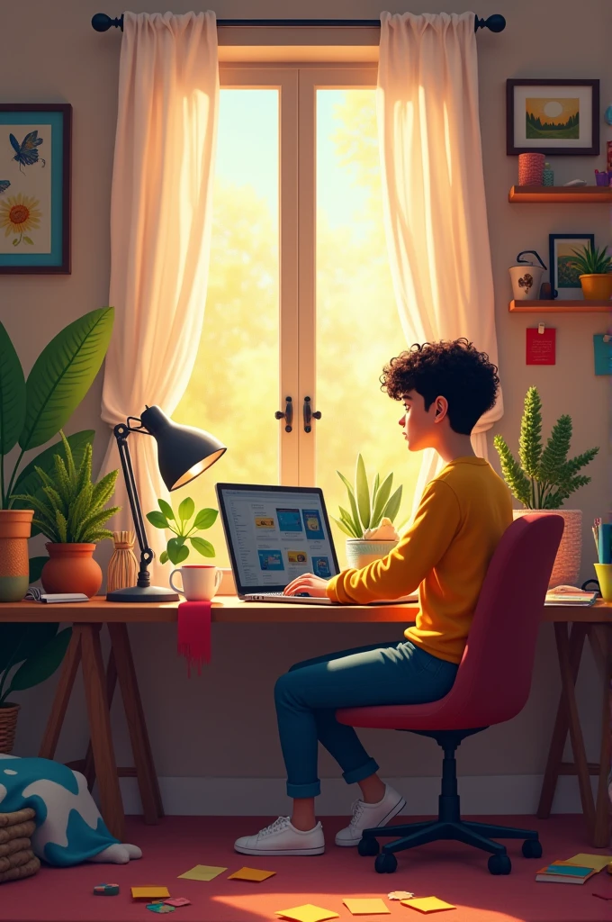 content creater in room