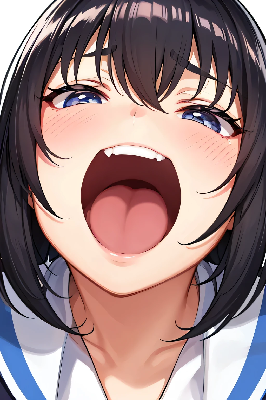 In the mouth　tongue　odor　Primary school students　Face close-up　smile　 Open your mouth wide