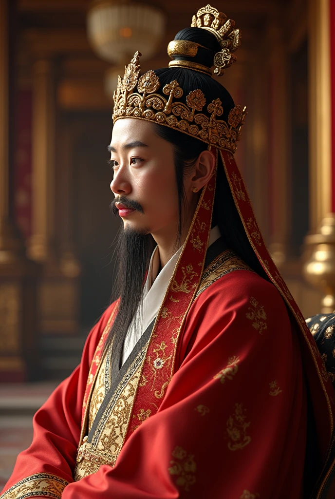 King dynasty hat with long cloth underneath 

